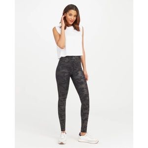 Spanx Faux Leather Camo Leggings